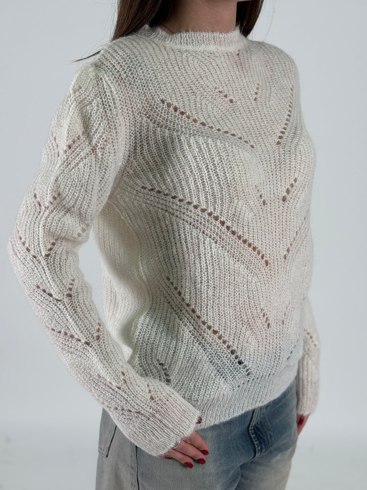 Kocca Maglia girocollo operata PANNA