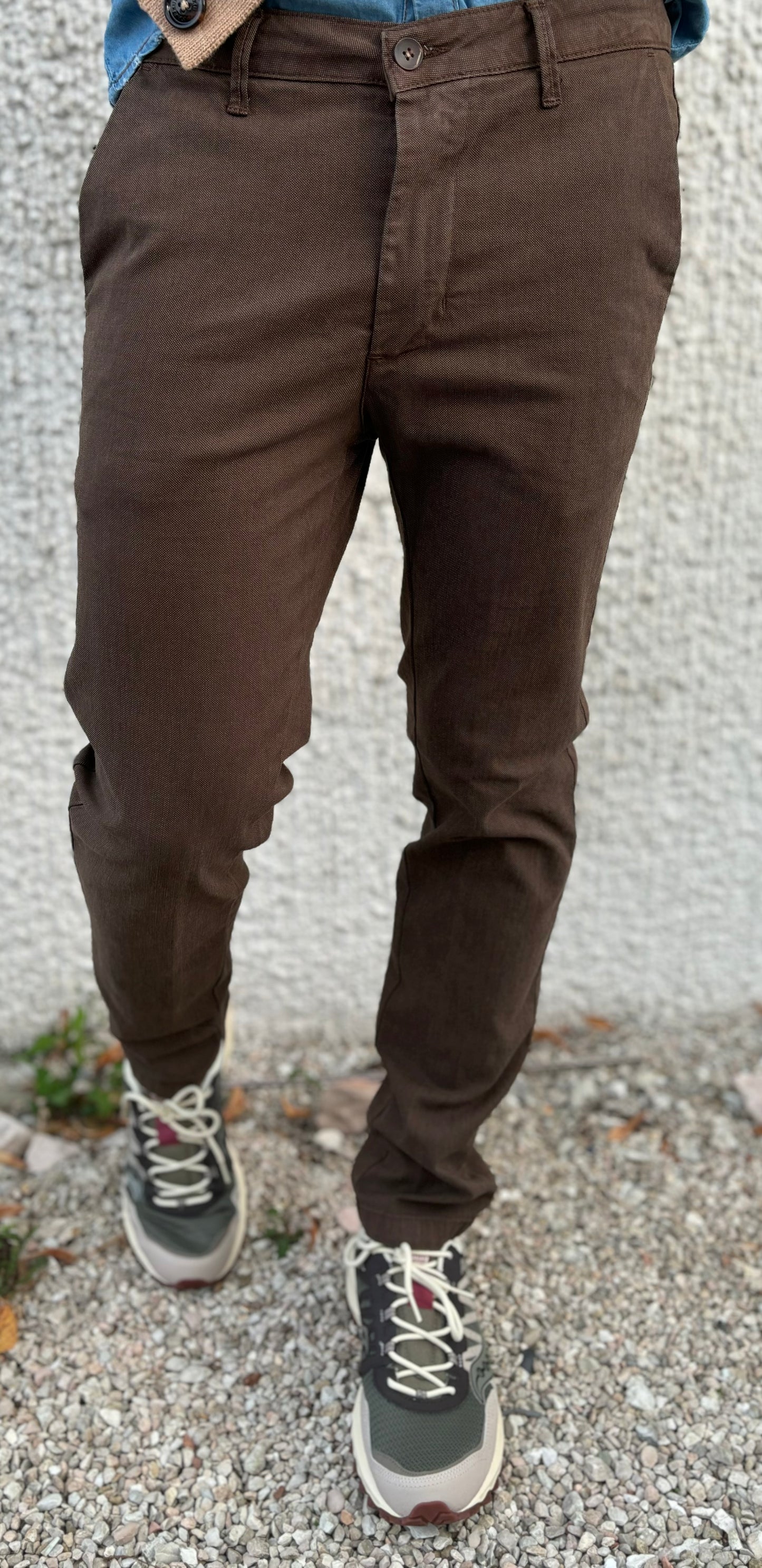 Squad Pantalone chino tessuto operato MARRONE