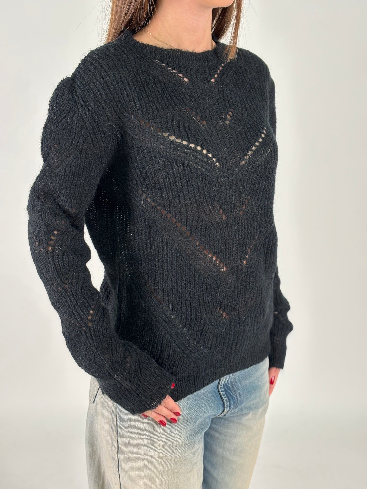 Kocca Maglia girocollo operata NERO