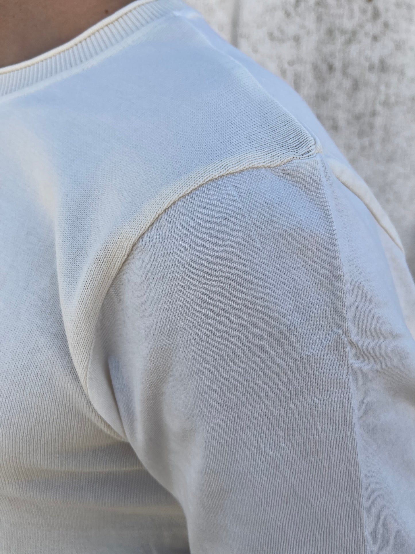 loft88 maglia manica corta in filo di cotone schiena liscia BIANCO