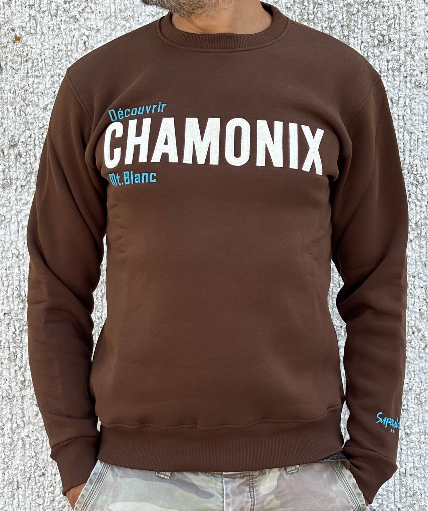 Superculture Felpa girocollo CHAMONIX panna CIOCCOLATO