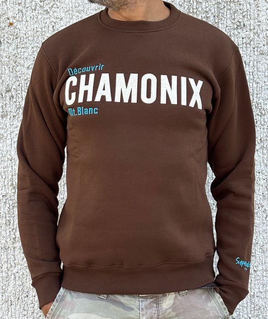 Superculture Felpa girocollo CHAMONIX panna CIOCCOLATO