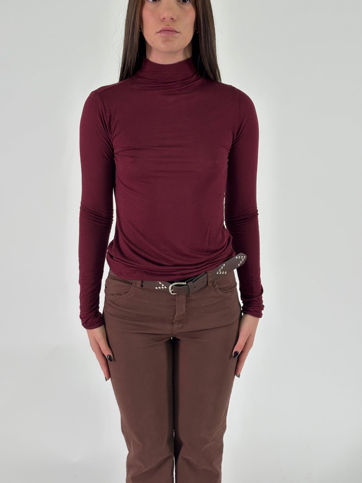 Haveone t-shirt ml misto cashemere BORDEAUX