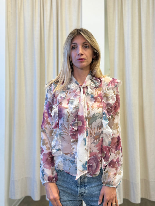 Susy Mix Camicia con m/palloncino fant.floreale BURRO