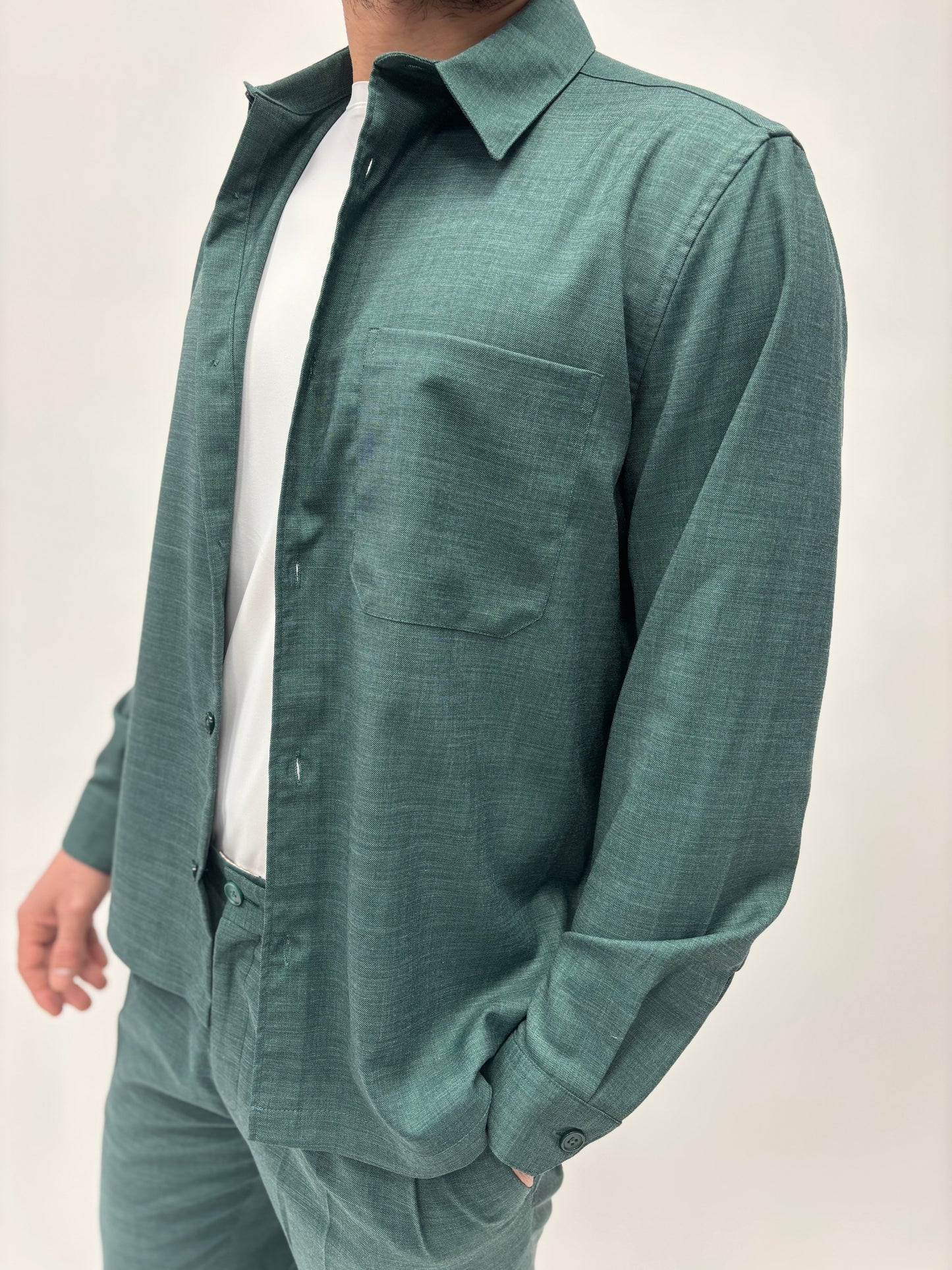 Seinse overshirt tessuto fiammato VERDE