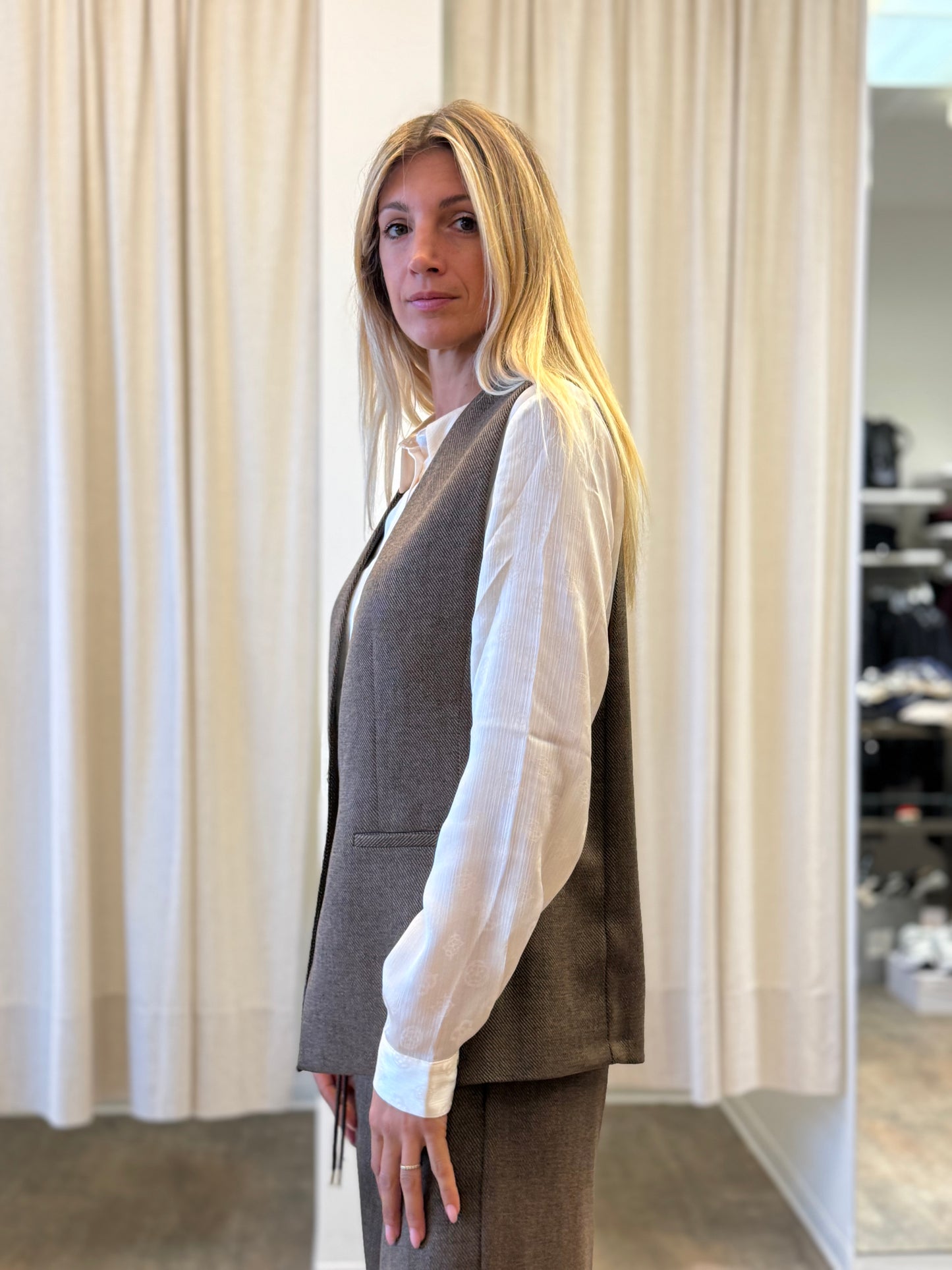 Kocca Gilet ad un bottone MARRONE