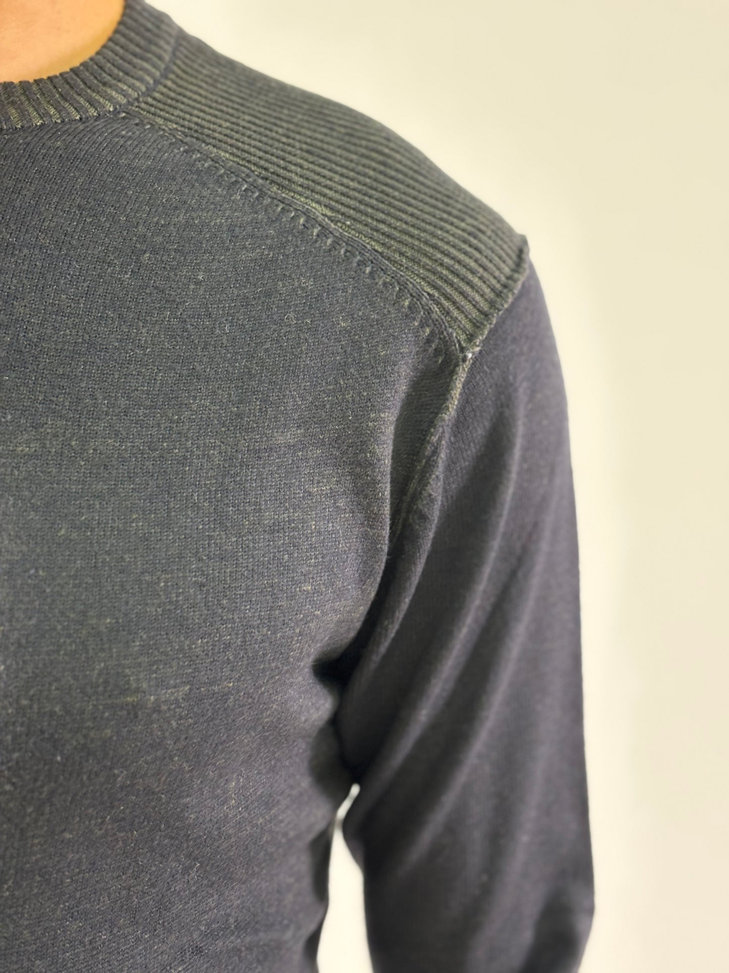 Loft88 Maglia girocollo ml costine sulla spalla BLU