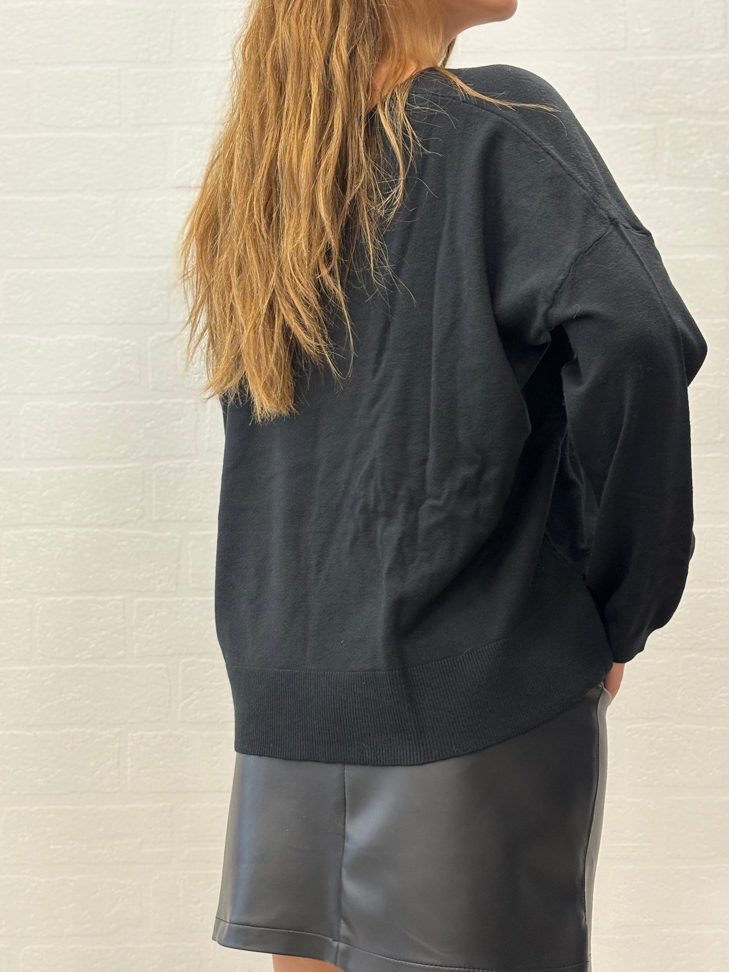 Griffai Maglia ml con collo V NERO