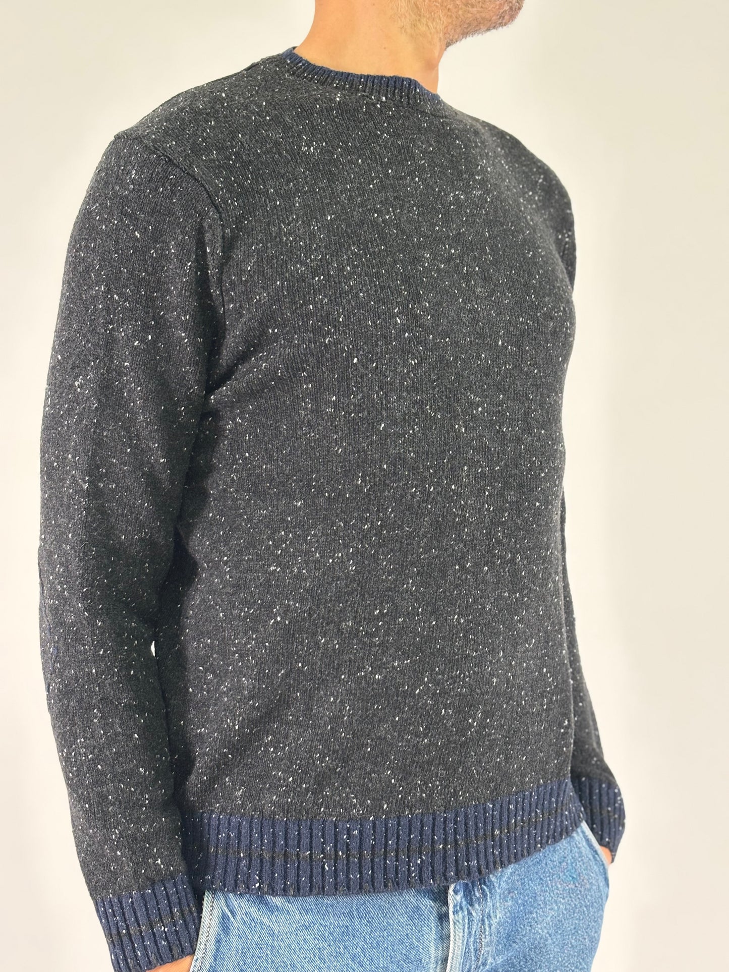 Markup Maglia girocollo puntinata bianca ANTRACITE