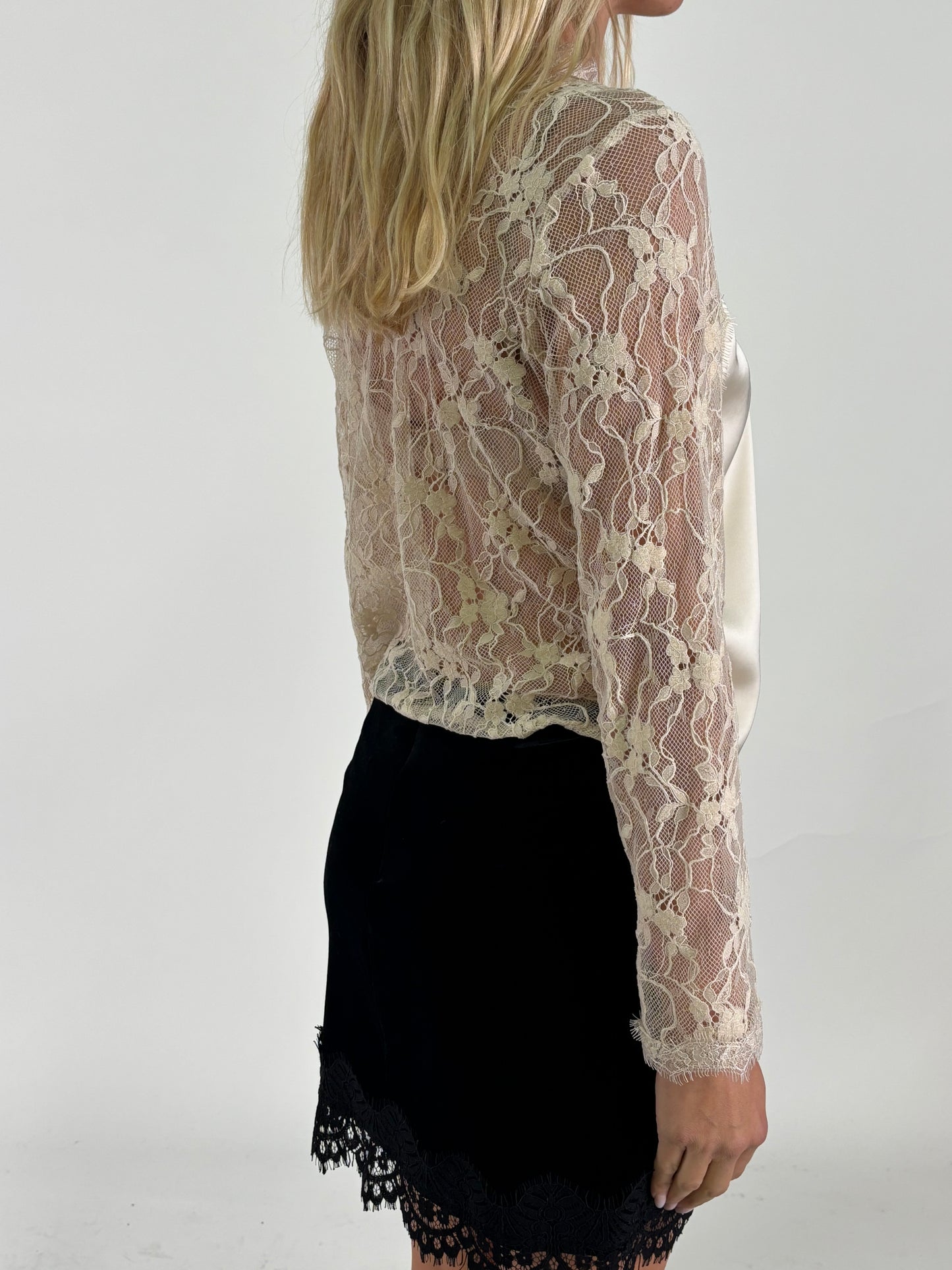 Tensione In Blusa ml in pizzo PANNA