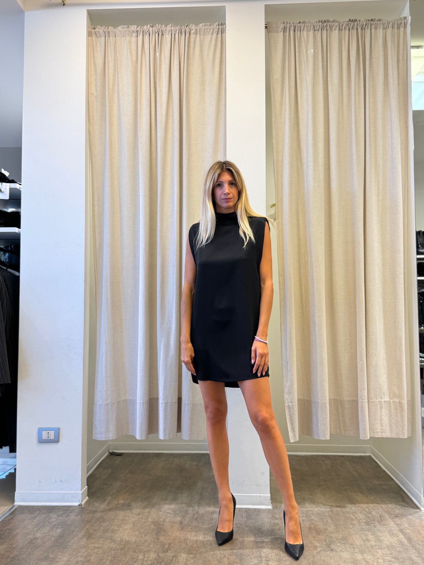 Myastreet Abito corto con spalline NERO