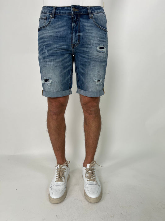 Pantalone corto denim medio