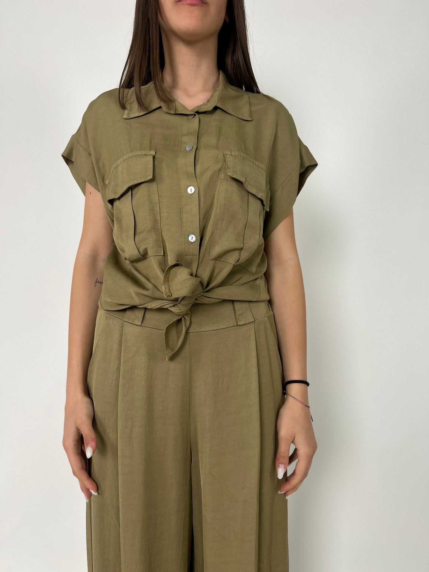 Camicia Viscosa/lino a mm scesa
