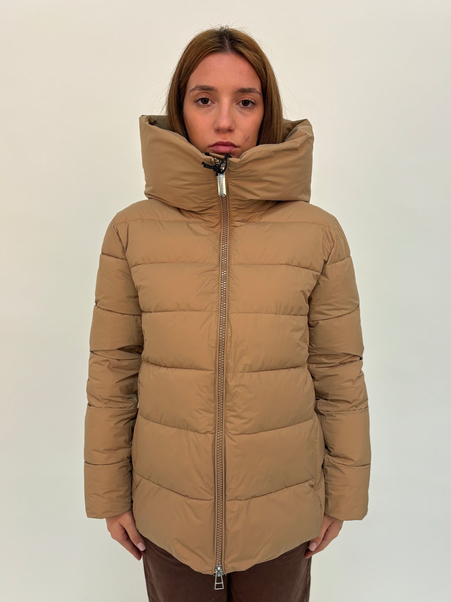 FREEDOMDAY piumino corto  ecodown con cappuccio BEIGE