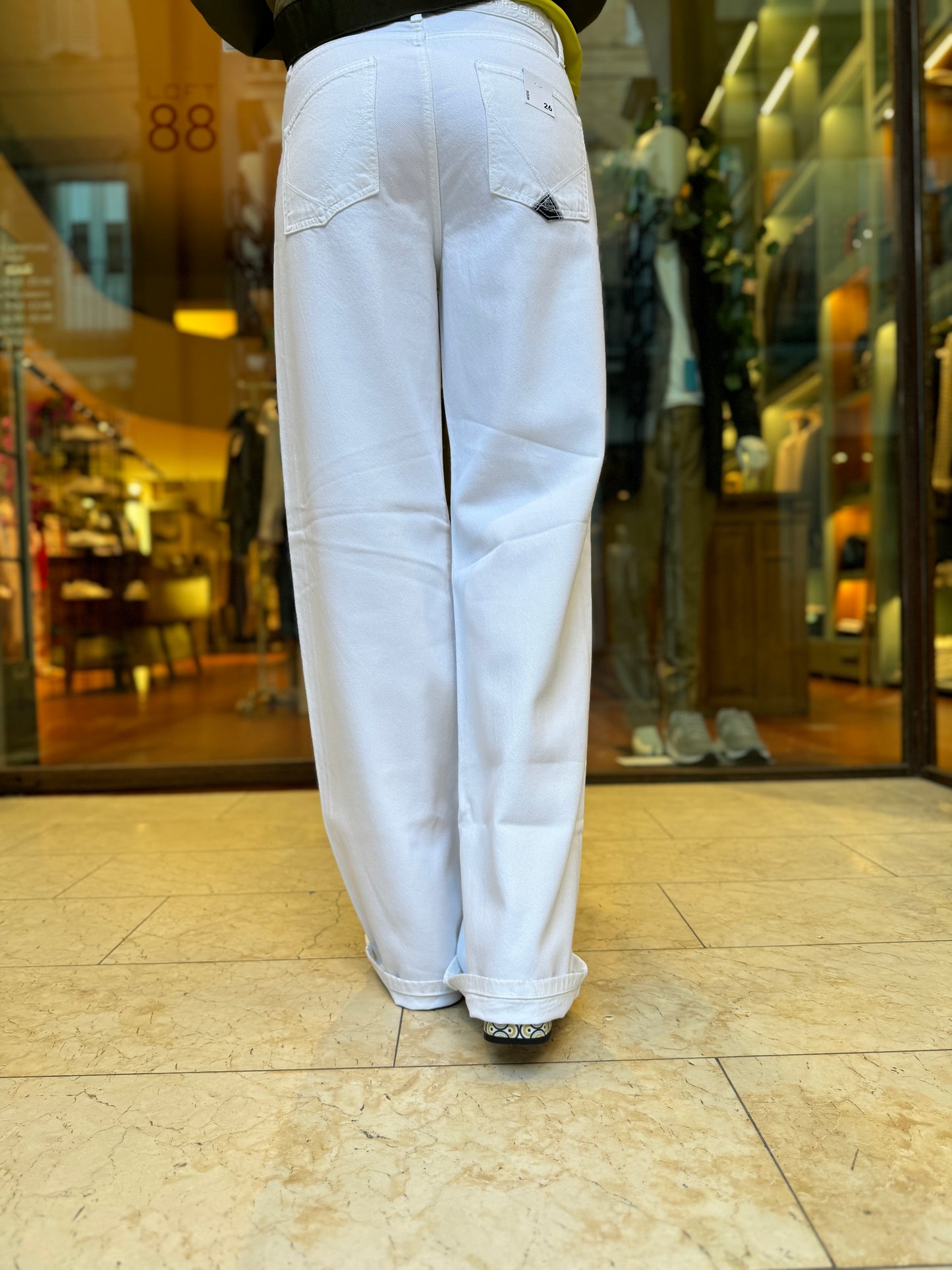 Roy Roger's Jeans a palazzo WOMAN Light Bull BIANCO