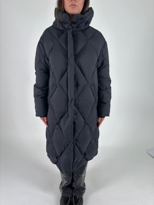 Bomboogie Piumino lungo con cappuccio NERO