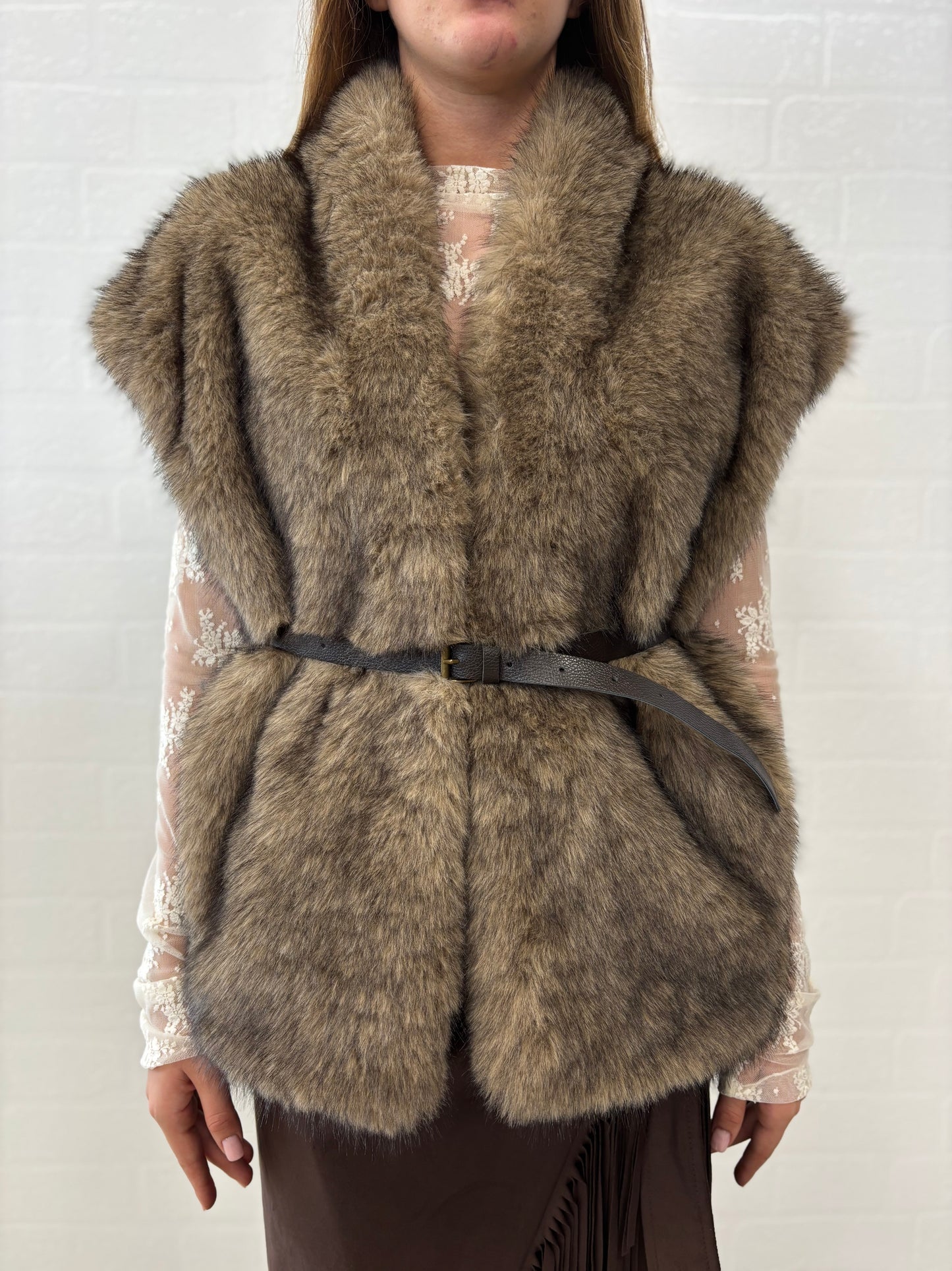Susy Mix Gilet in pelliccia sintetica FANGO