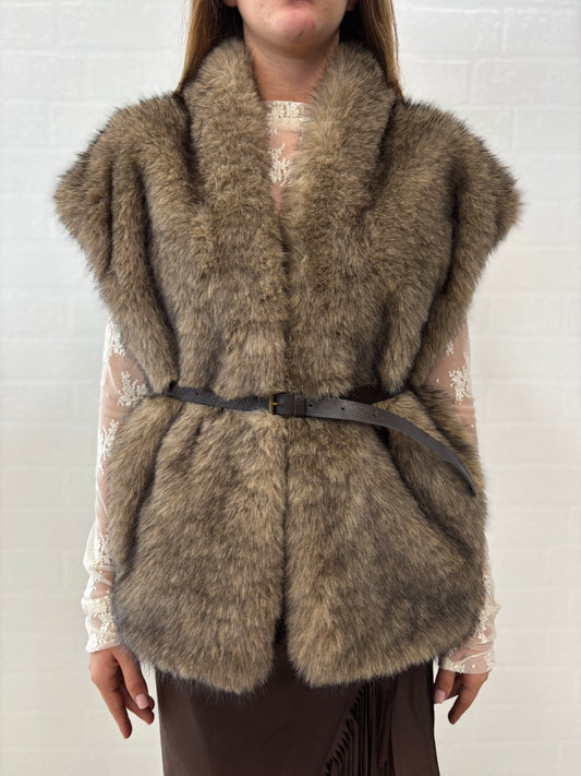 Susy Mix Gilet in pelliccia sintetica FANGO