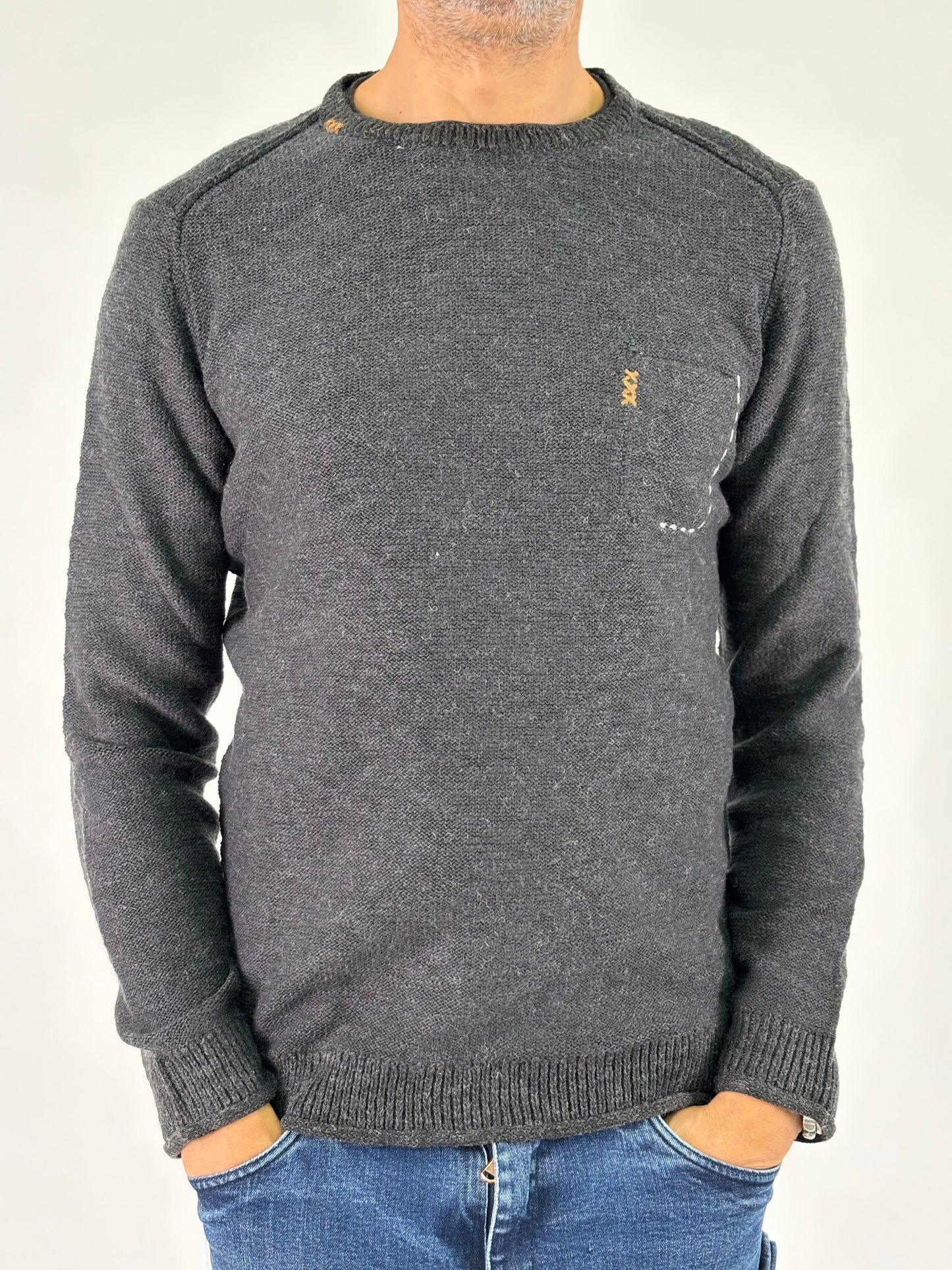 Loft88 Maglia girocollo con taschino ANTRACITE