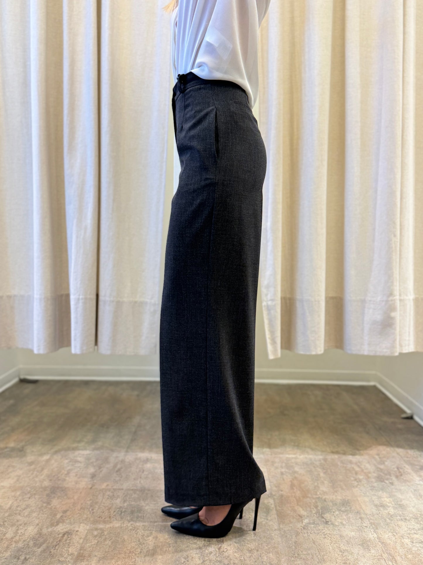 Haveone Pantalone palazzo melange GRIGIO