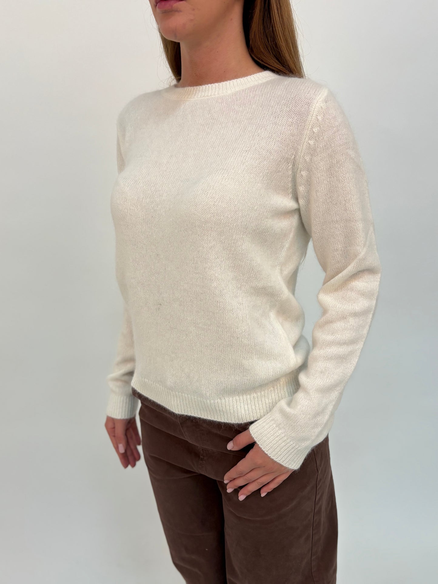 Kocca Maglia girocollo in angora PANNA