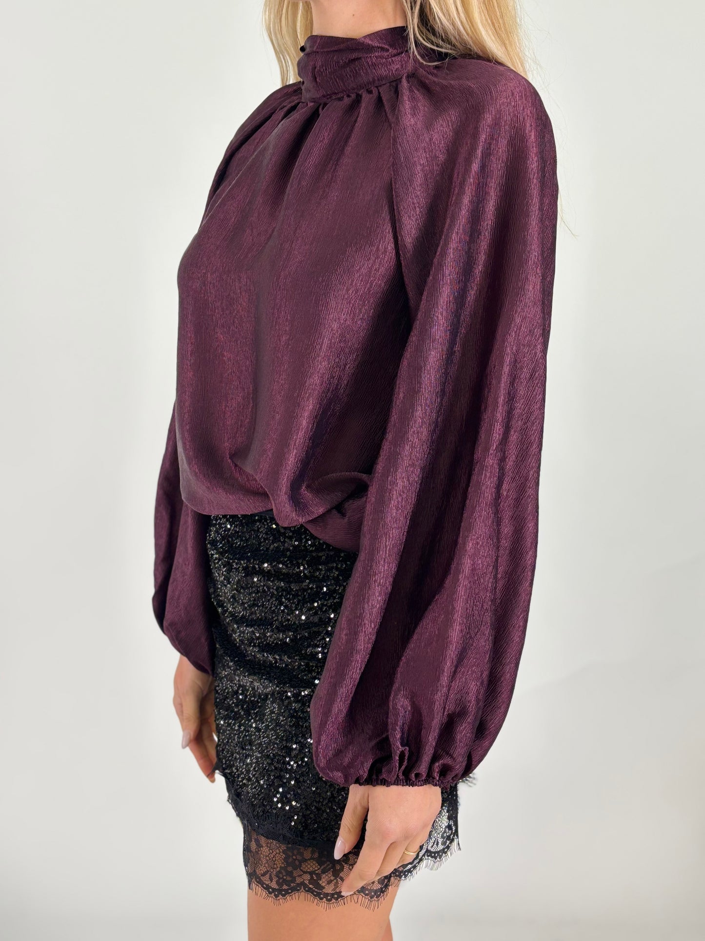 Tensione In Blusa ml fiocco dietro BORDEAUX
