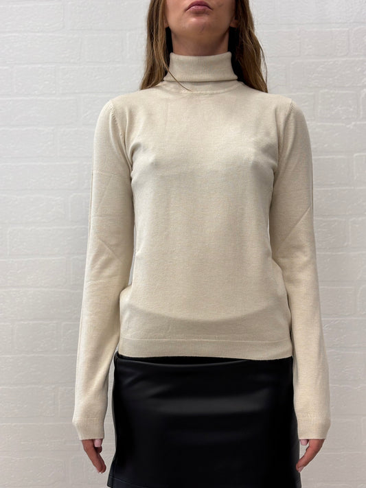 Griffai Maglia dolcevita ml in viscosa BEIGE