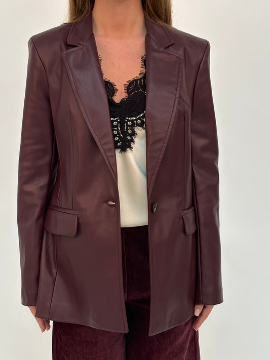 Susy Mix Giacca ecopelle ad un bottone VINACCIA