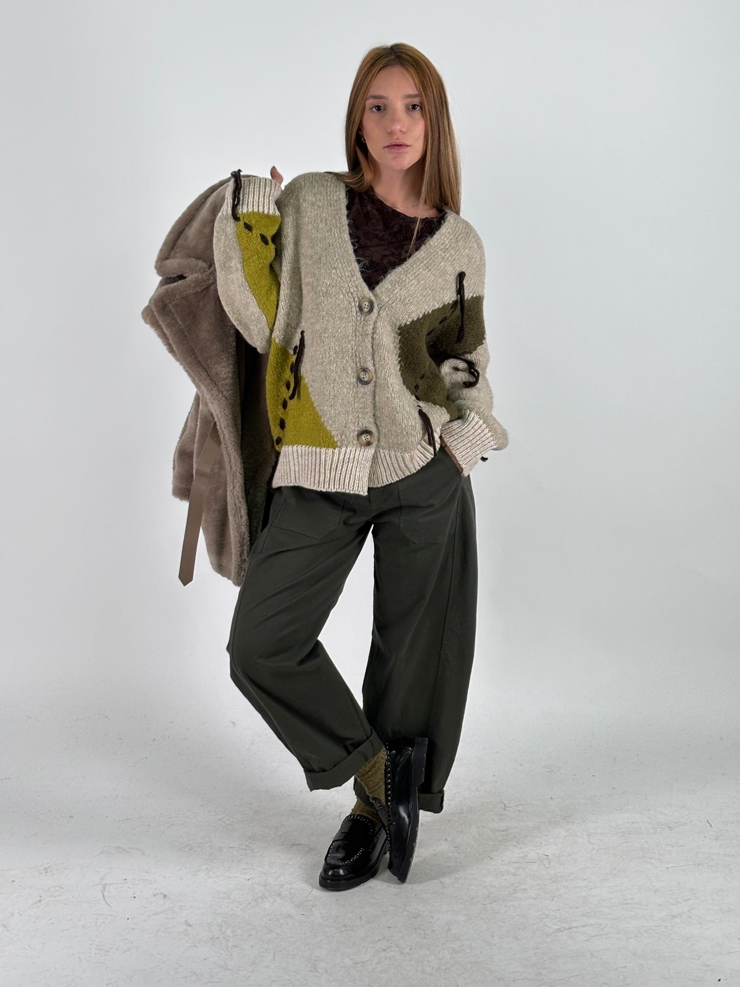 Eco Maglia jacquard girocollo MULTICOLOR