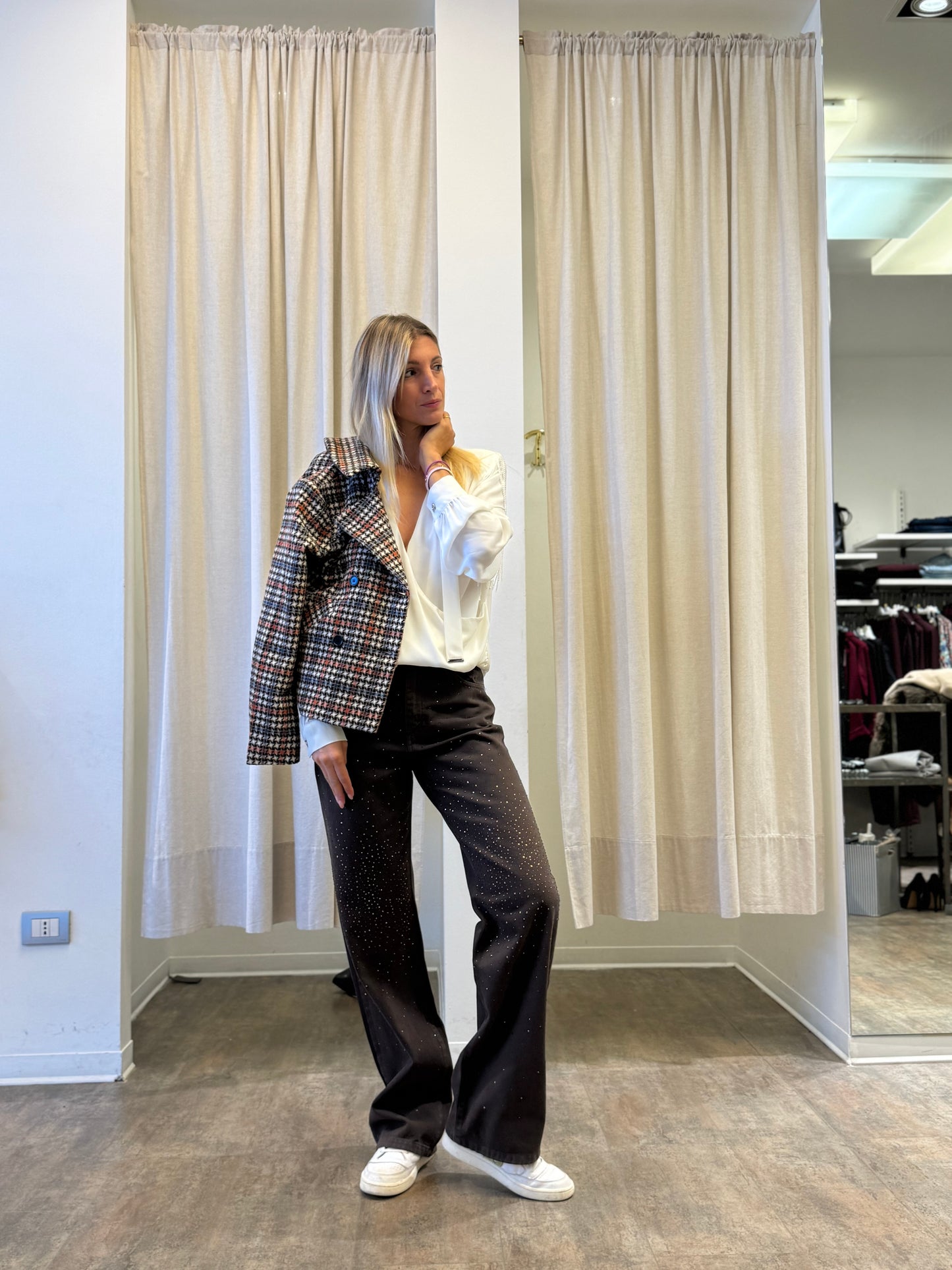Molly Bracken Cappotto corto doppiopetto MULTICOLOR