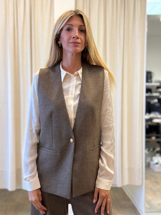 Kocca Gilet ad un bottone MARRONE