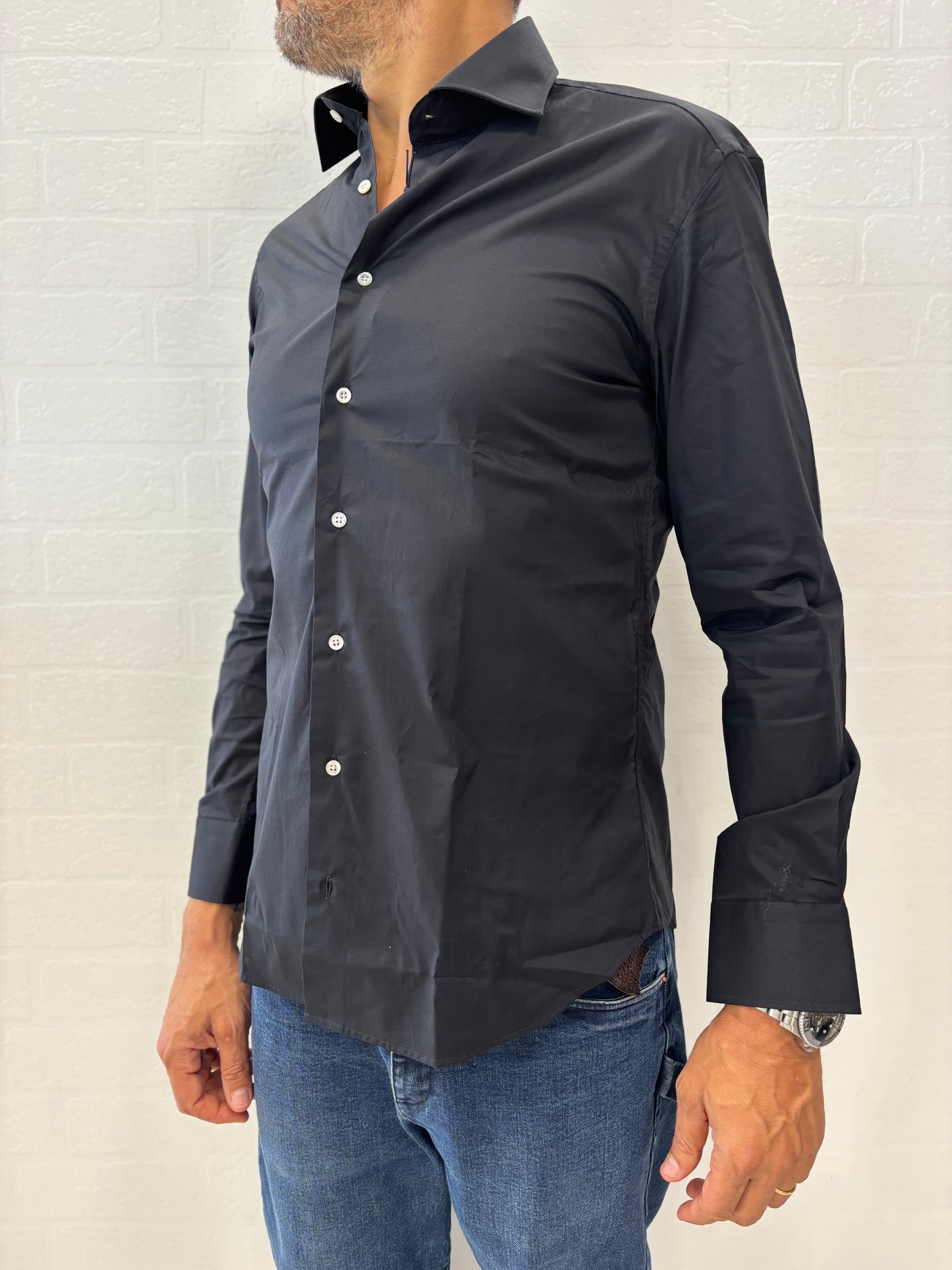 Bastoncino camicia elasticizzata cotone superior NERO