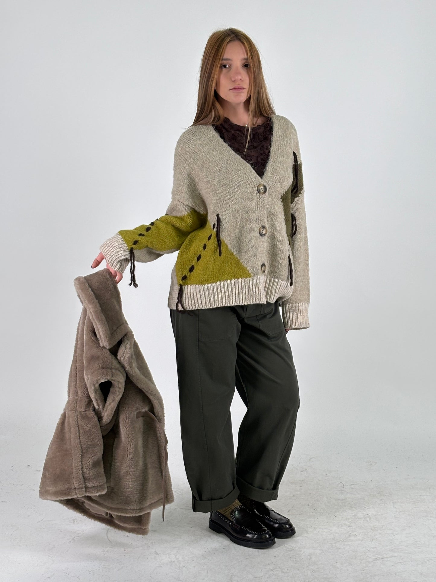 Eco Maglia jacquard girocollo MULTICOLOR