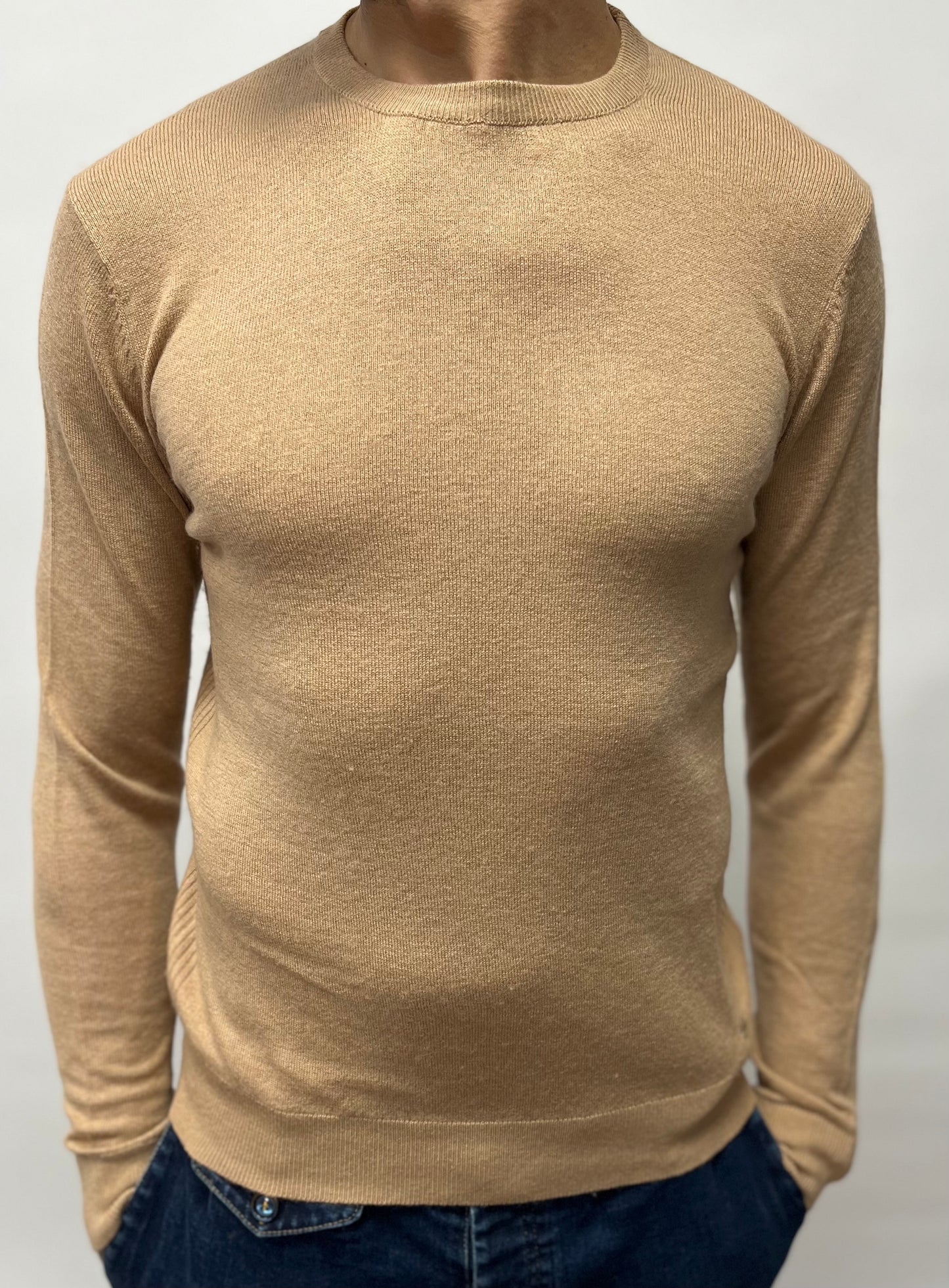 Markup Maglia girocollo lana e cashmere CAMMELLO