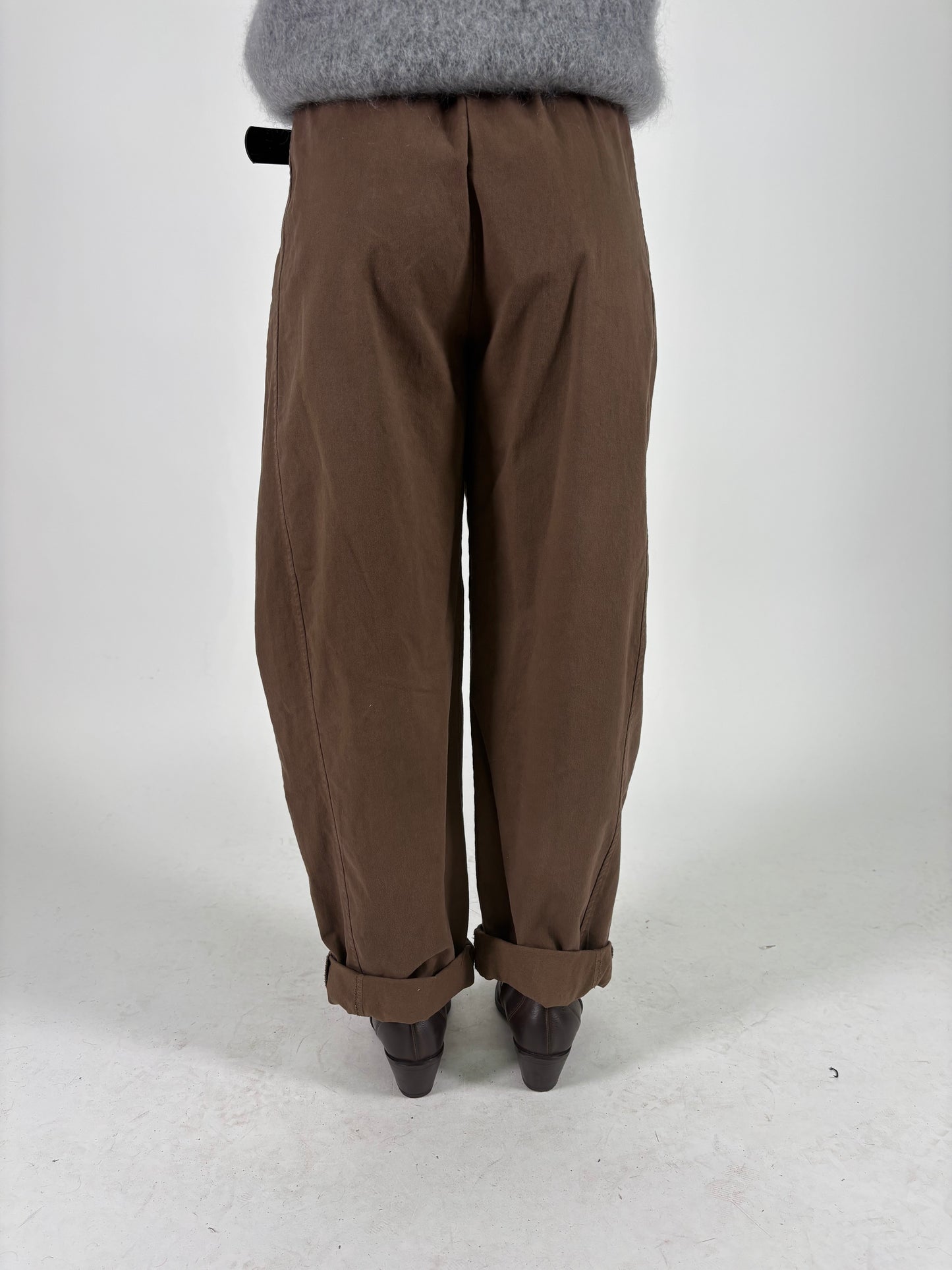 Susy Mix Pantalone ovetto con cinta TABACCO