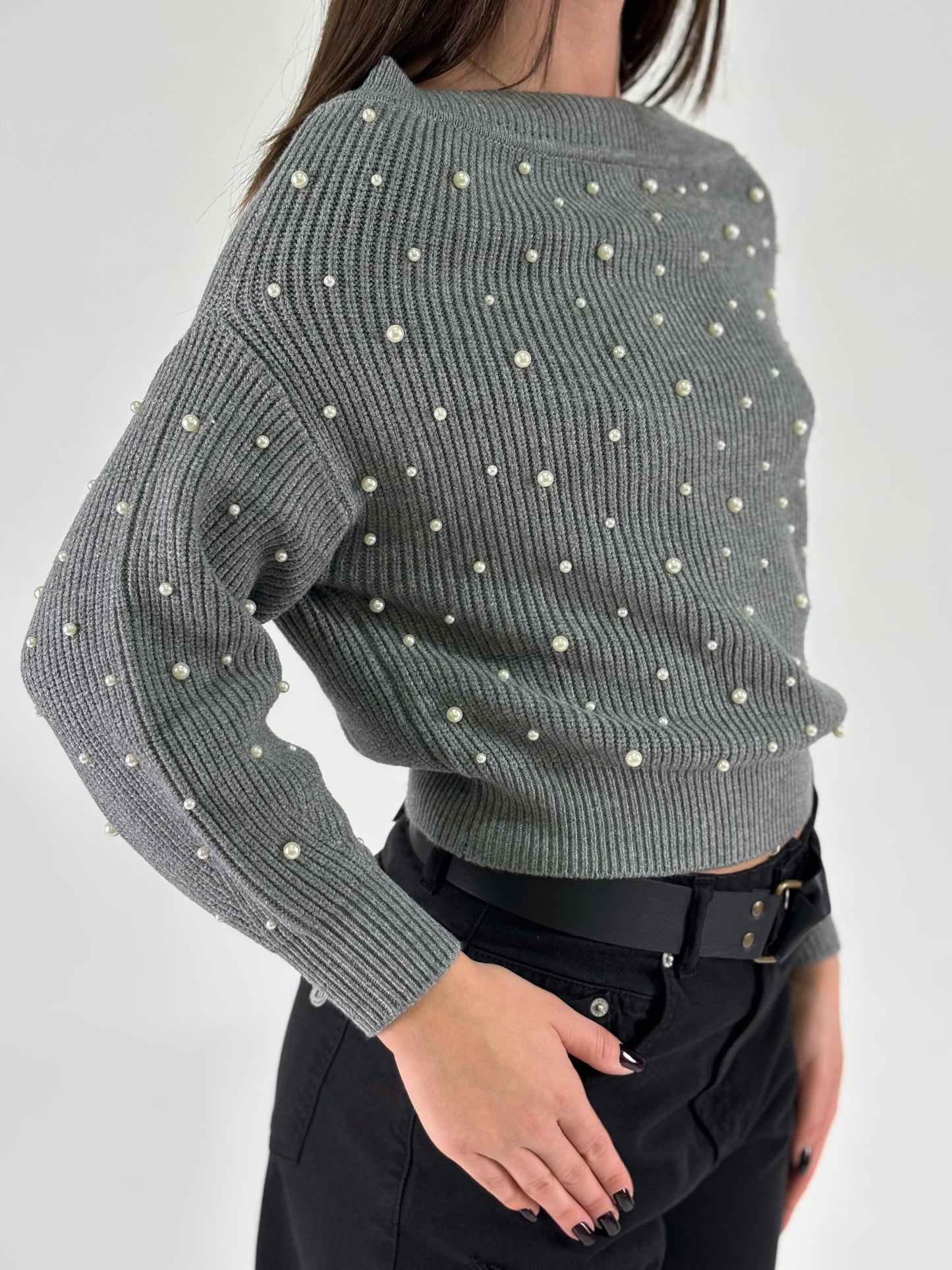Kocca Maglia con perle GRIGIO