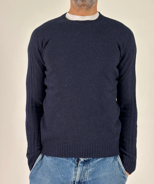 Retois Maglia girocollo ml in lana BLU