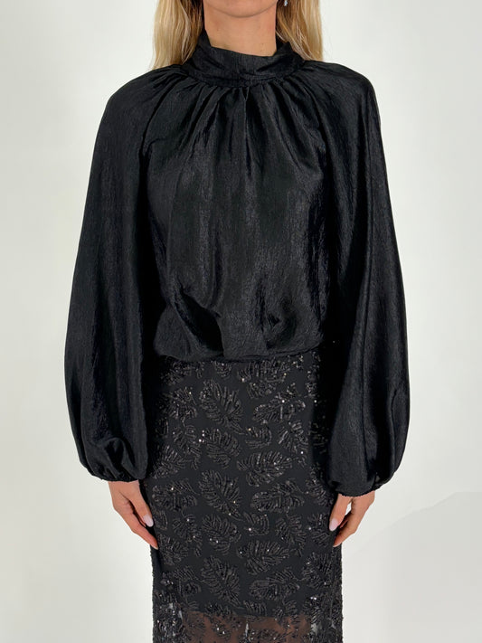 Tensione In Blusa ml fiocco dietro NERO