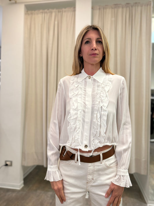 Relish camicia con rouches BIANCO