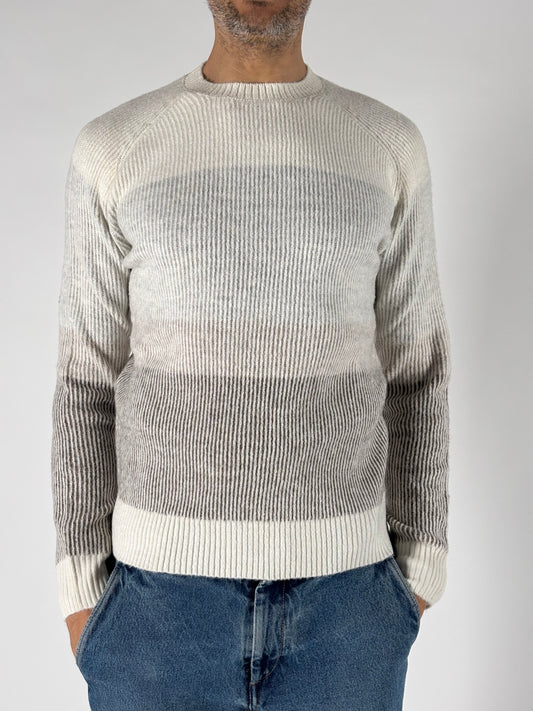 Seinse Maglia girocollo a bande melange PANNA