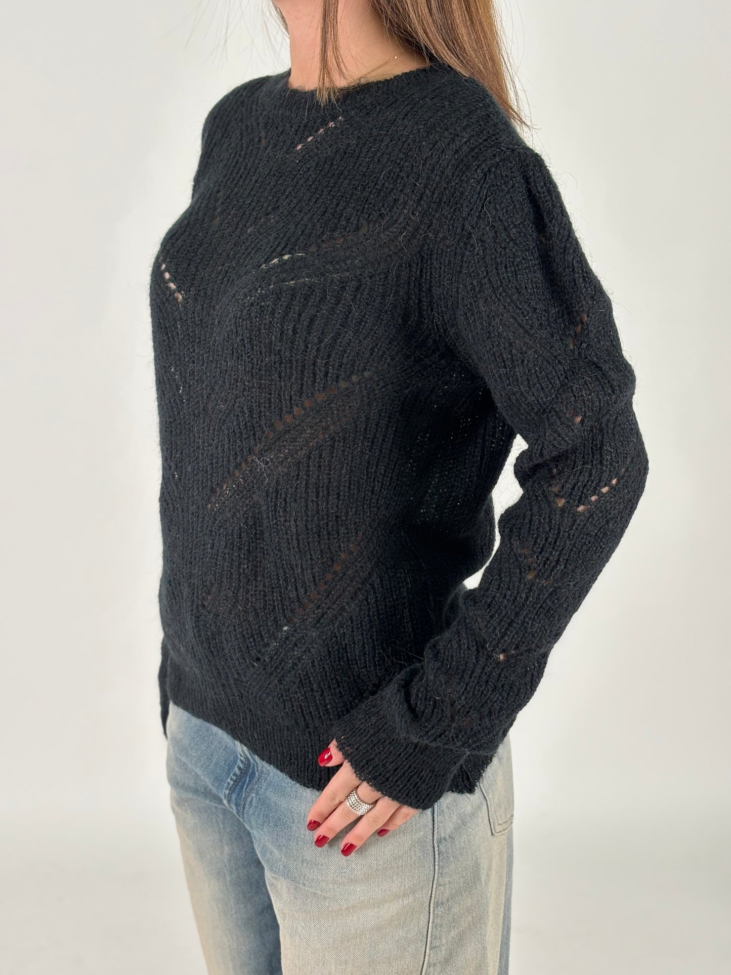 Kocca Maglia girocollo operata NERO