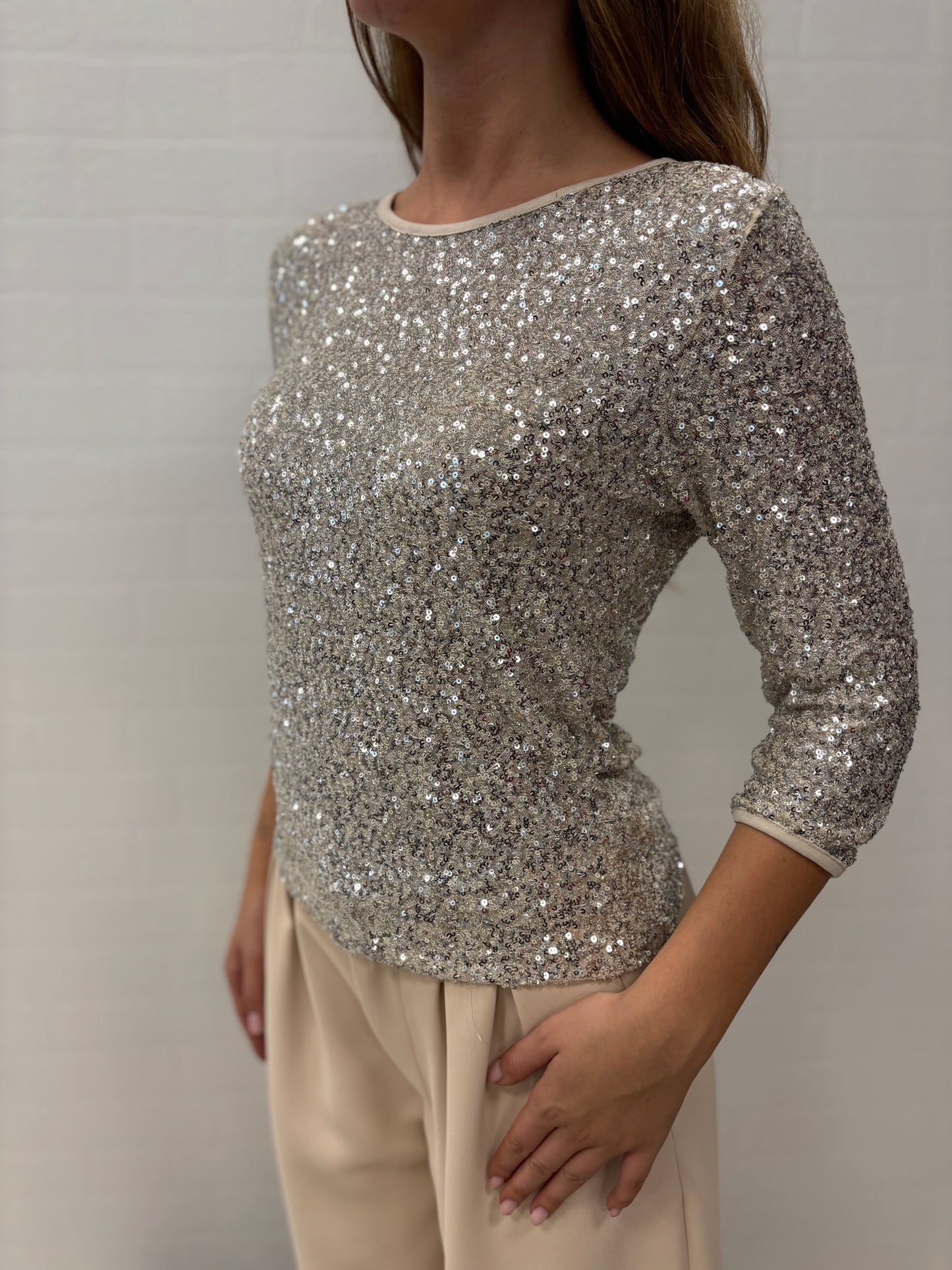 Susy Mix Maglia in paillettes ARGENTO