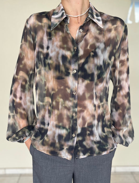 Relish Camicia con fantasia camouflage e lurex MULTICOLOR