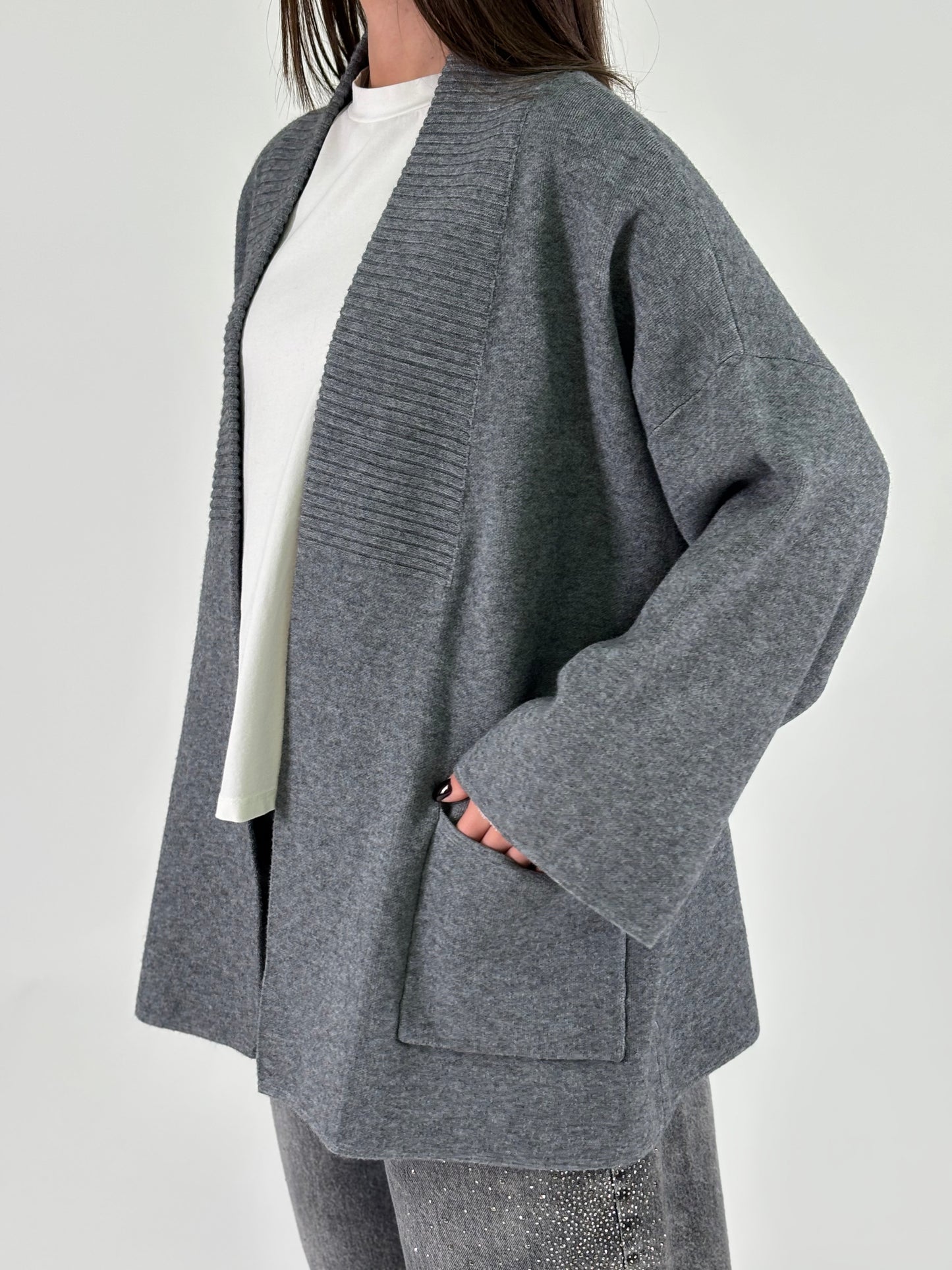 Myastreet Cardigan cropped GRIGIO