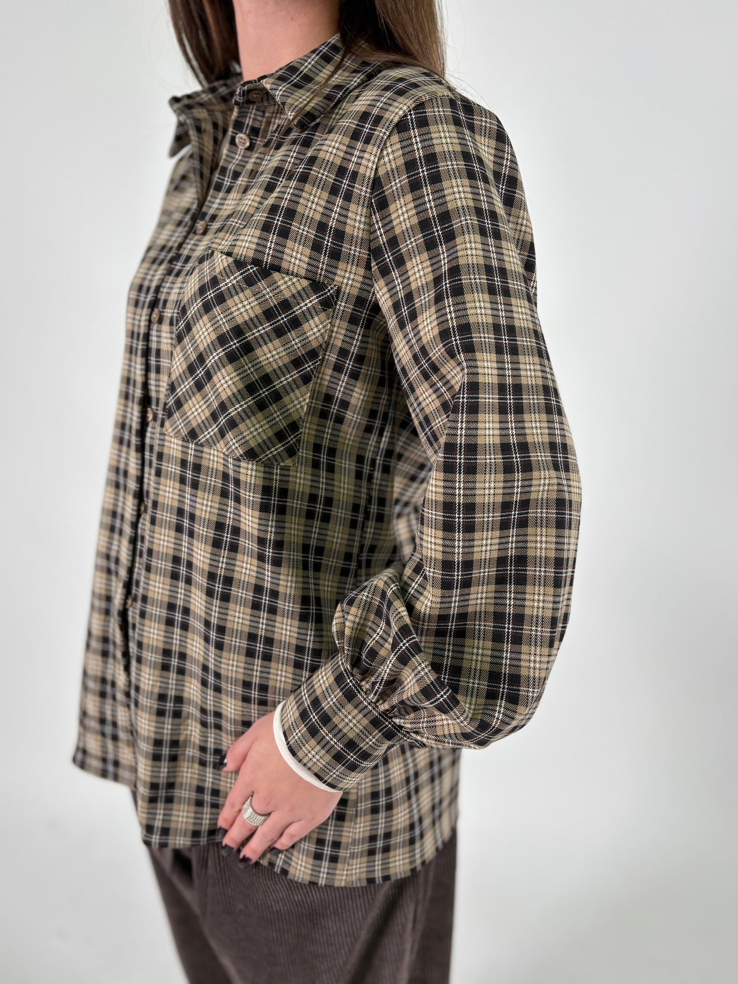 DIXIE camicia scacchi BEIGE