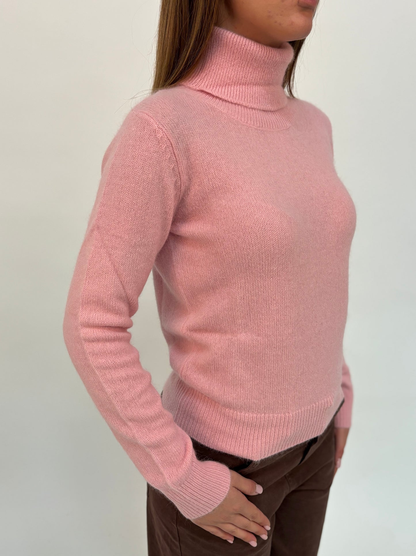 Kocca Maglia collo alto angora/lana ROSA