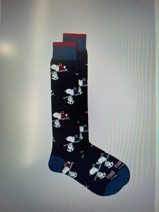 In the box Calzini Snoopy ski allover BLU