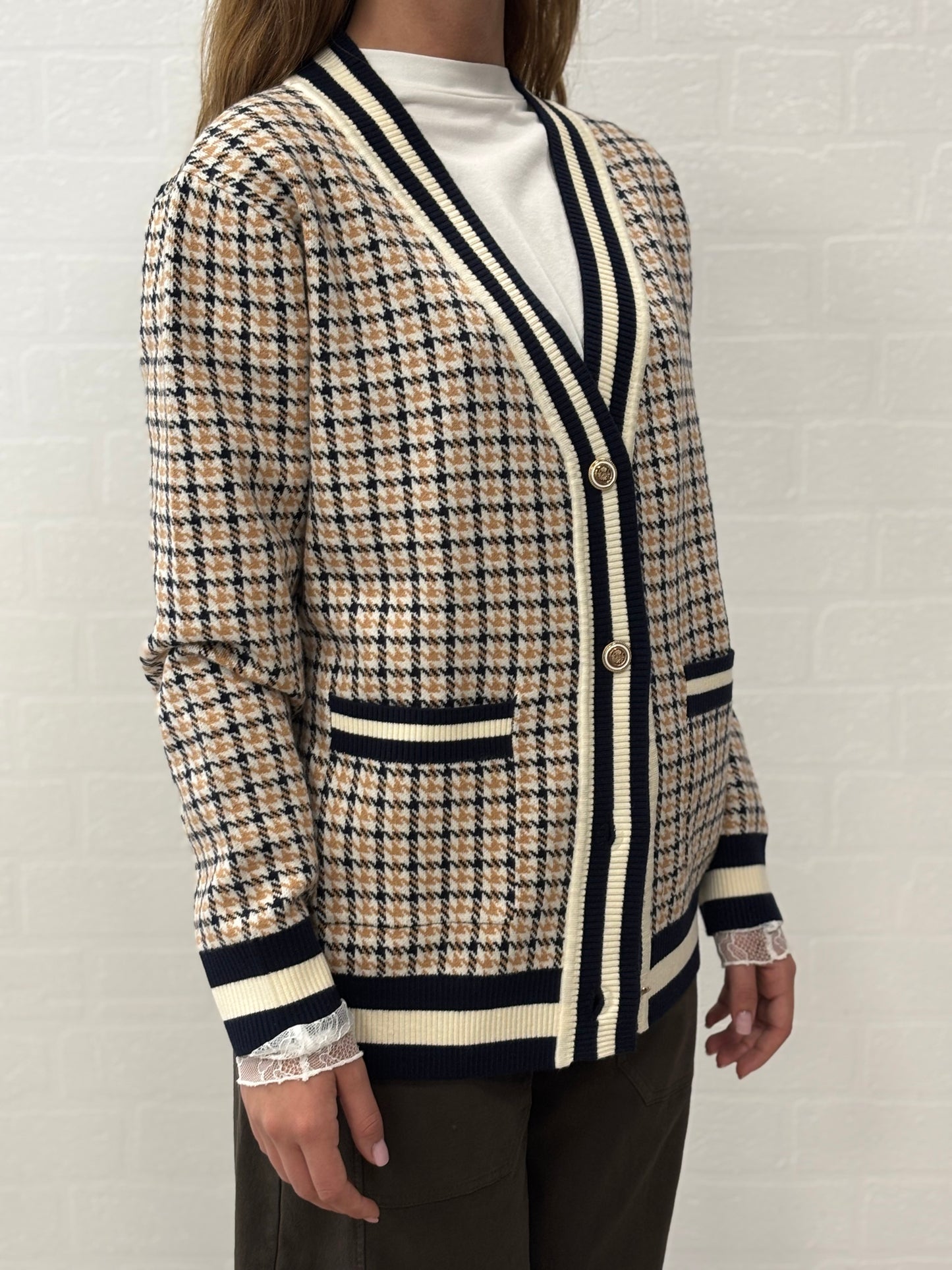 Kocca Cardigan pied de poule MULTICOLOR