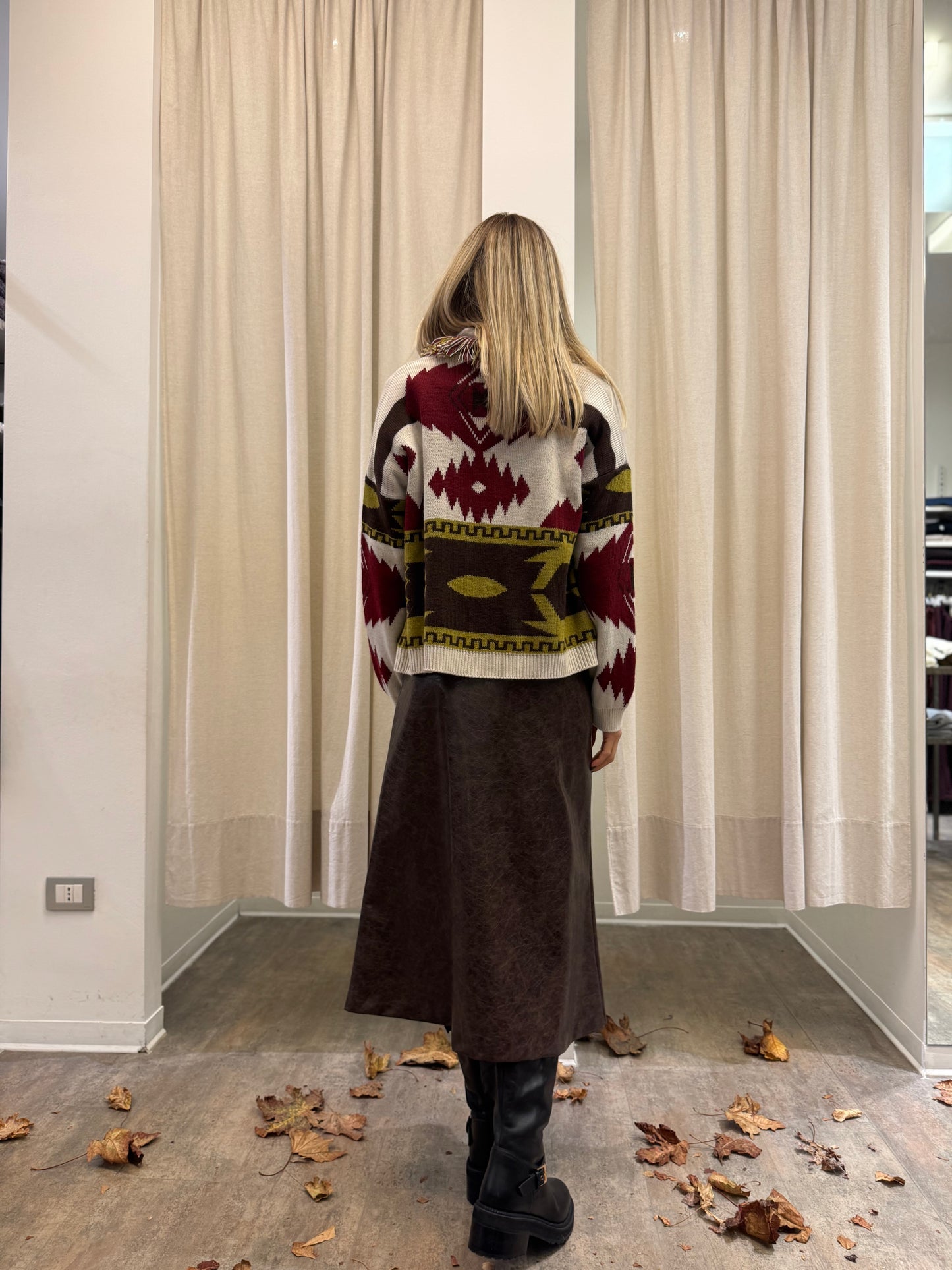 Tensione In Gonna ecopelle midi MARRONE