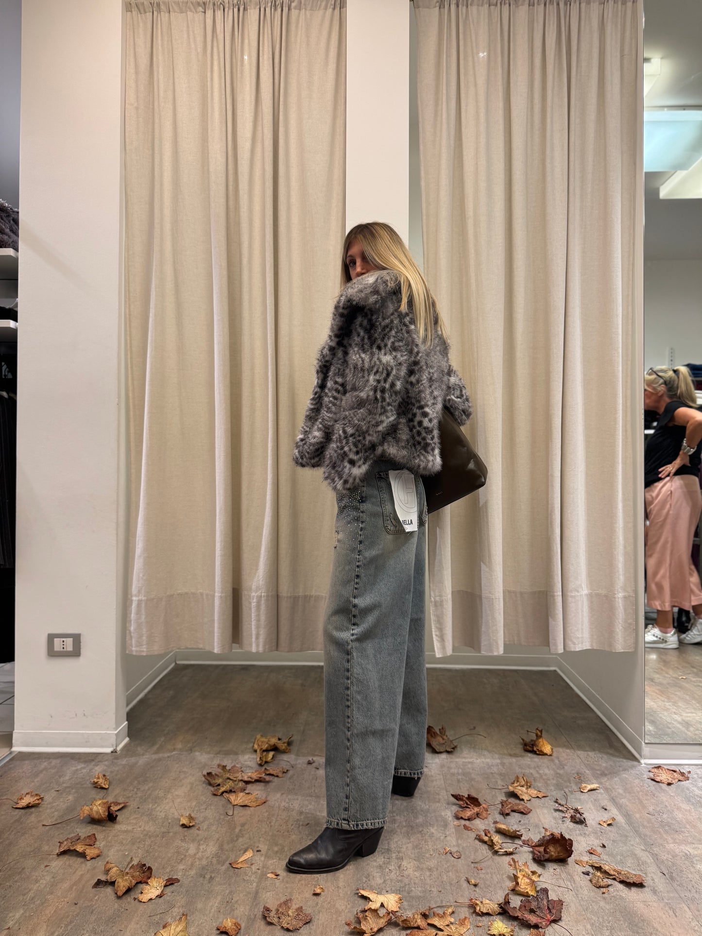 Molly Bracken Pelliccia sintetica corta MACULATO GRIGIO